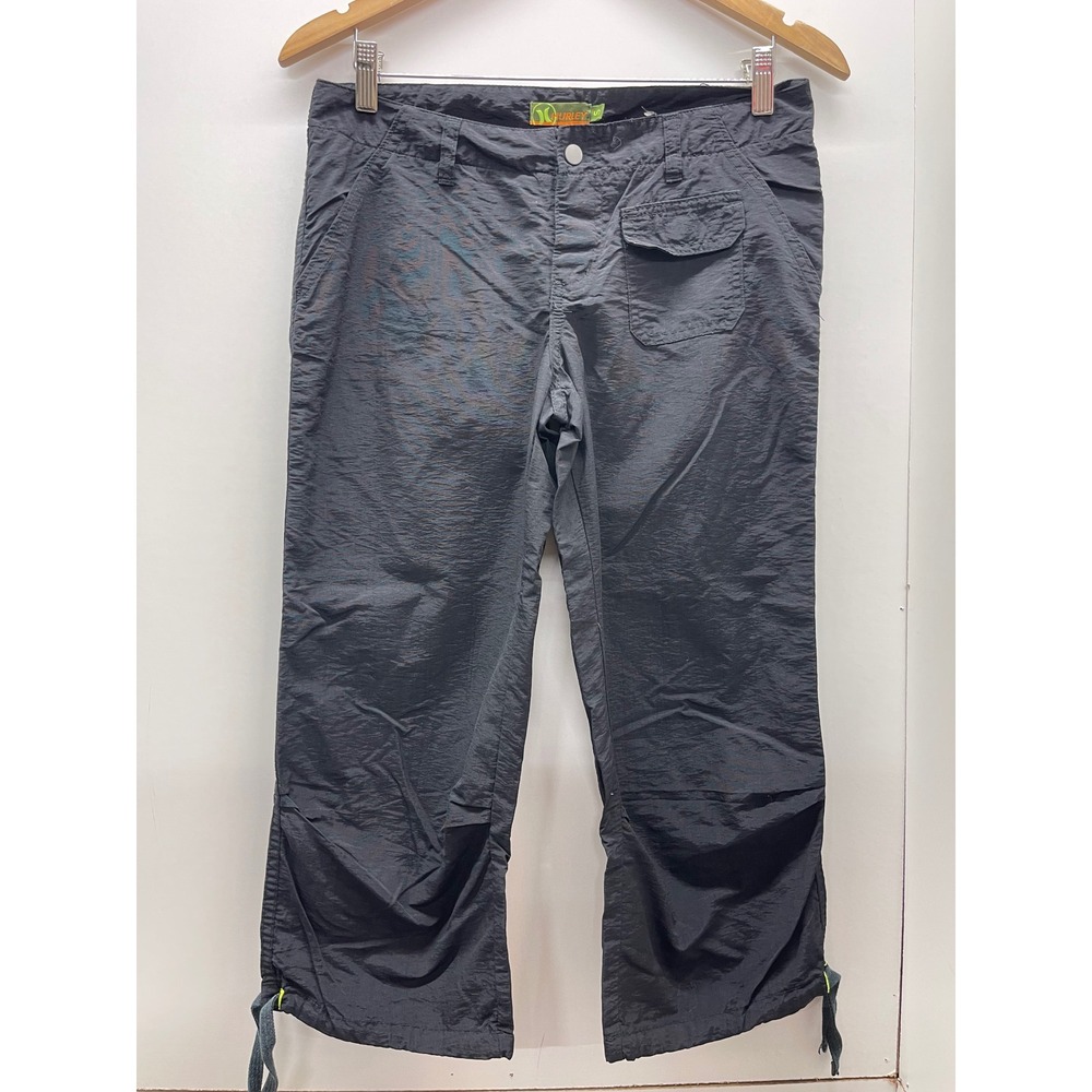 Hurley juniors Black Cargo Capri Pants Sz 5 Y2K VTG 00's low rise‎  Lightweight